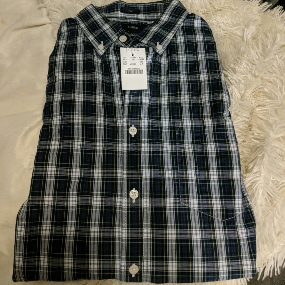 J.Crew Mercantile Mens Slim Tall Plaid Button Up